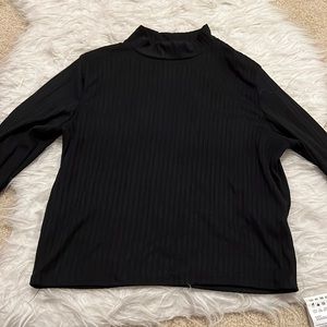 Black high neck long sleeve top